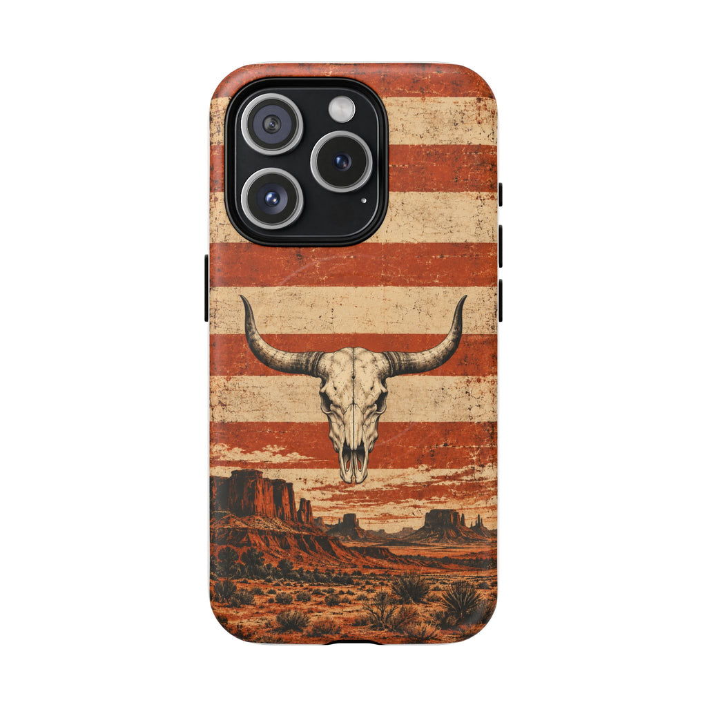 Western Longhorn Skull Magnetic Tough Phone Case — Cowboy Culture product view