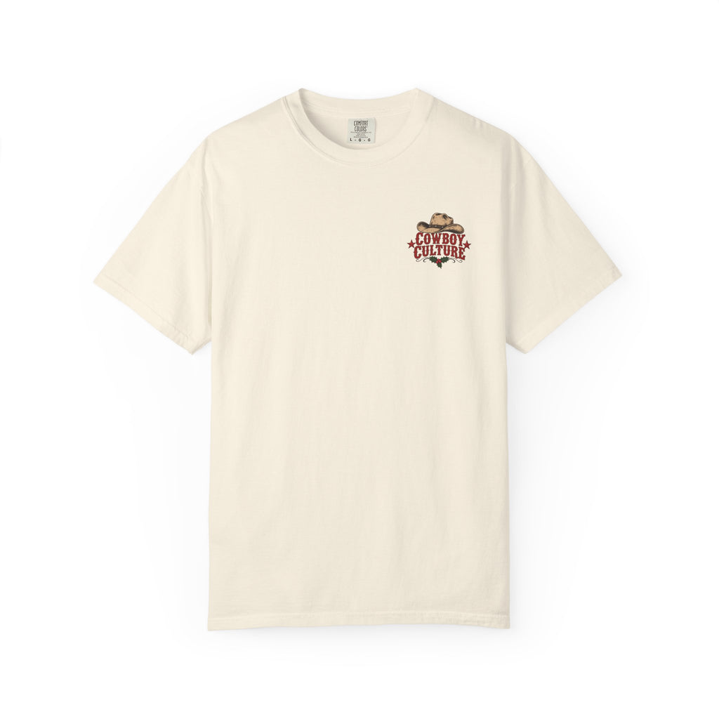 Country Christmas cowboy graphic tee