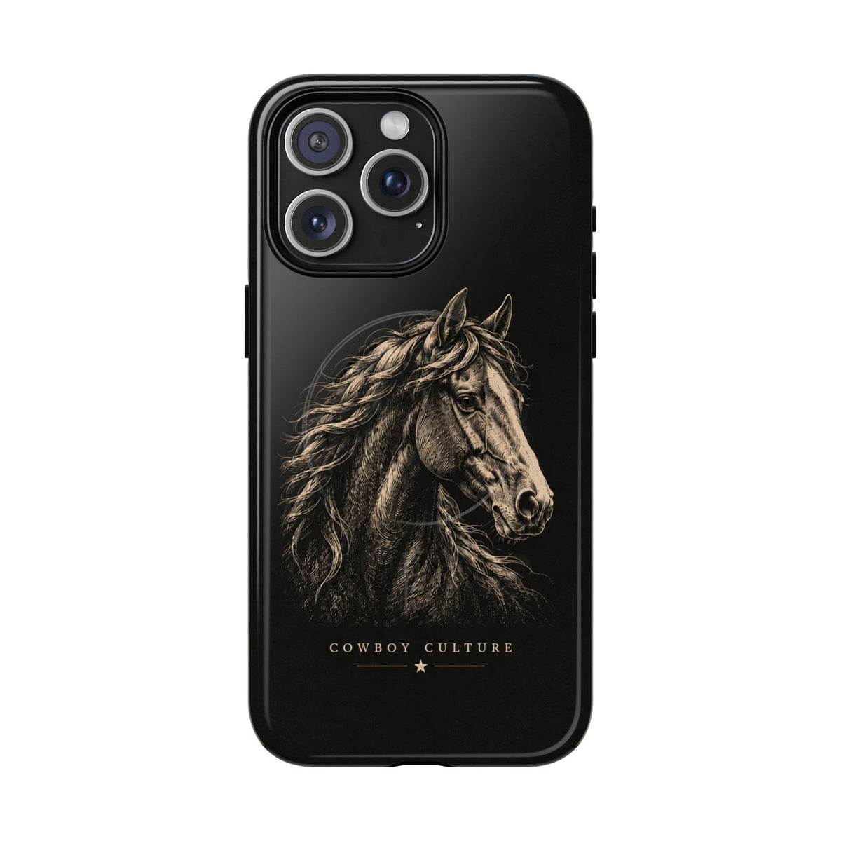 Cowboy Horse Tough Magnetic Phone Case — iPhone 15 Pro Max / Glossy