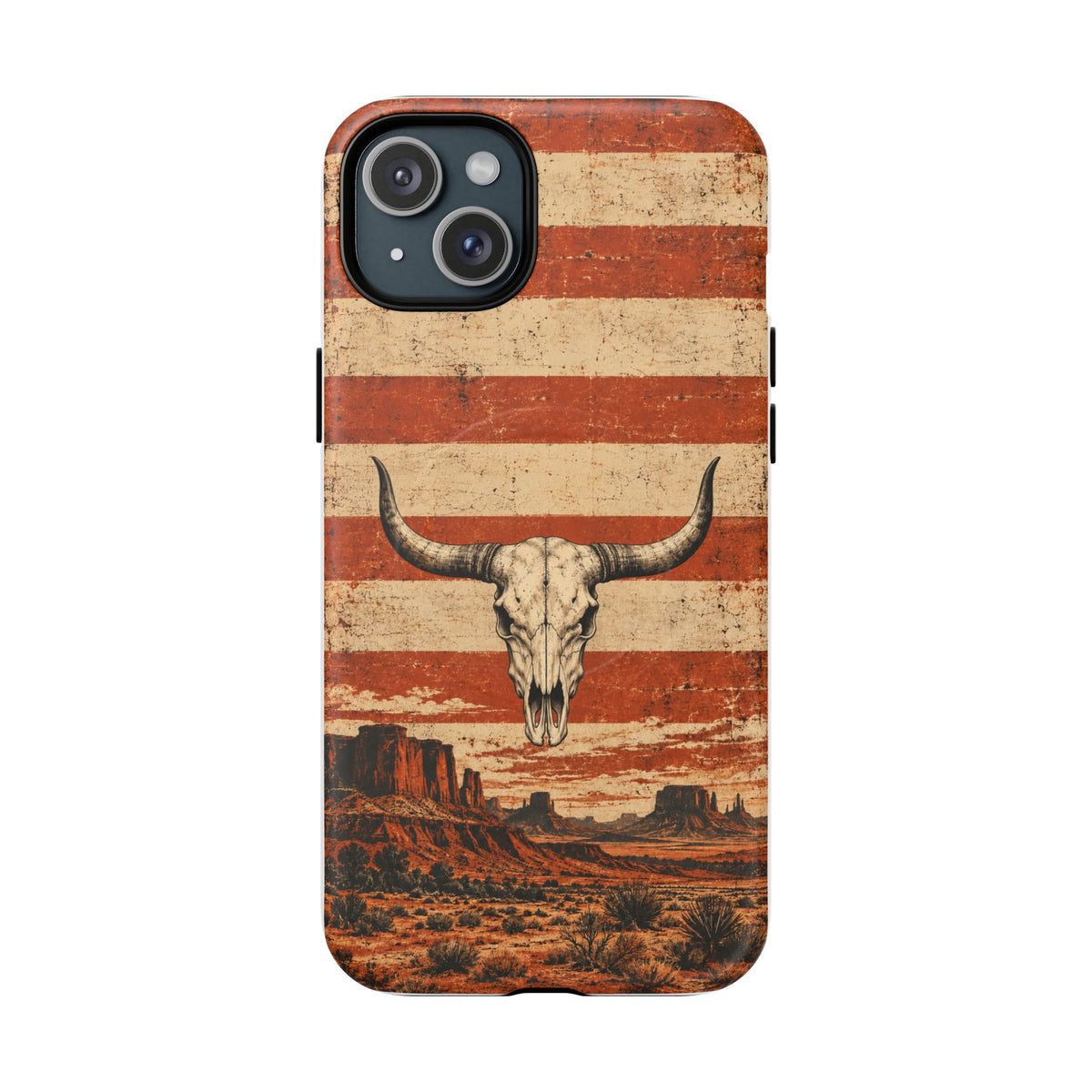 Western Longhorn Skull Magnetic Tough Phone Case — Cowboy Culture product view