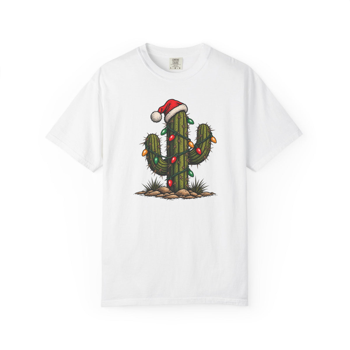 Festive Cactus Christmas T-Shirt western holiday graphic