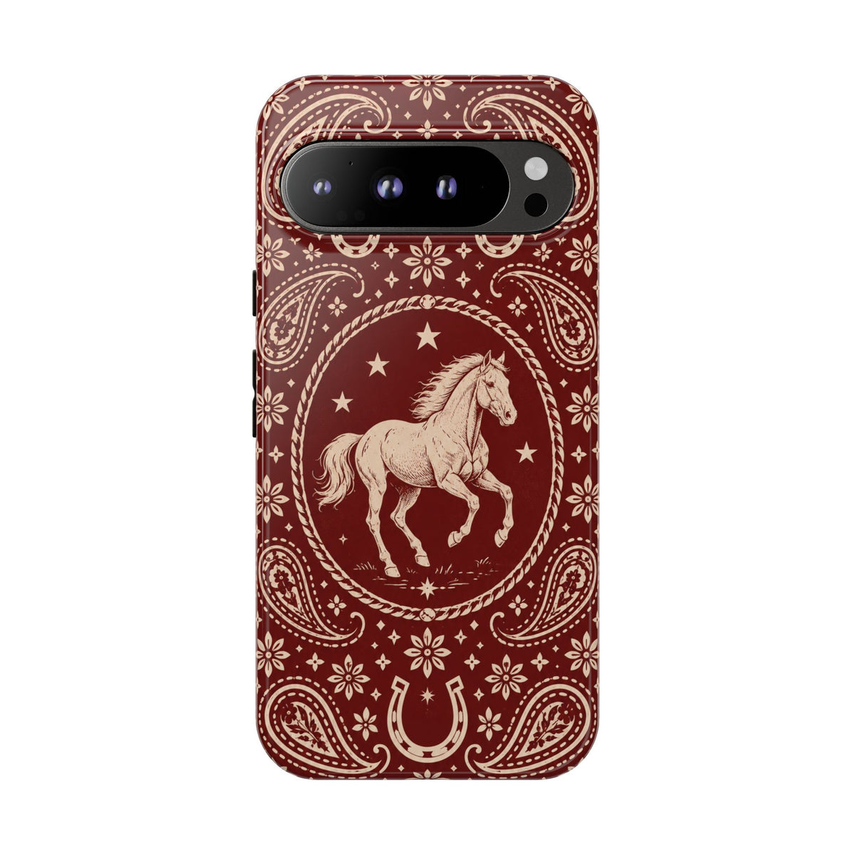 Western Horse Paisley Tough Phone Case — Google Pixel 9 Pro XL / Glossy