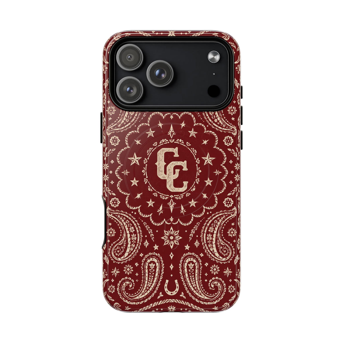Burgundy Paisley Magnetic Tough Phone Case — Cowboy Culture product view