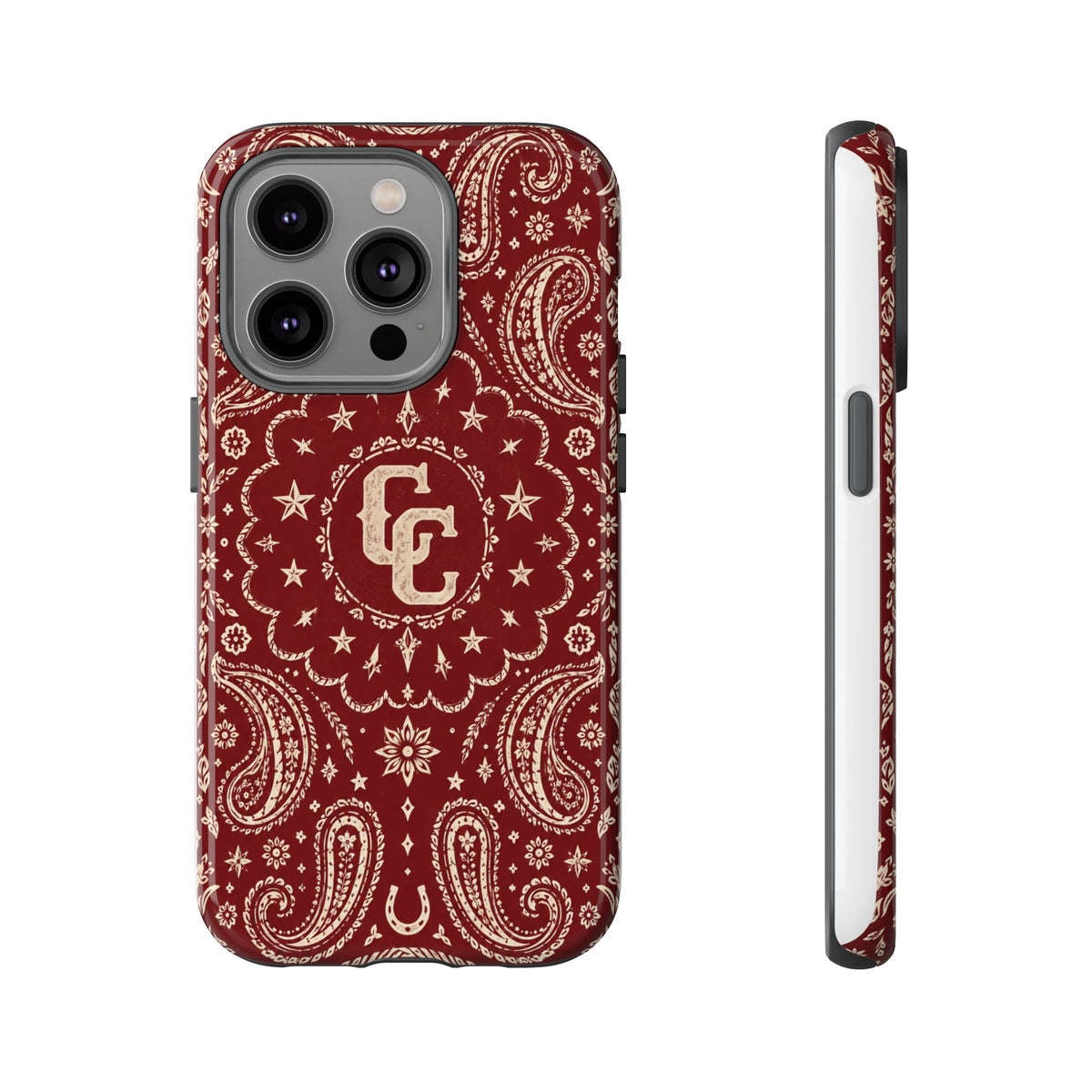 Burgundy Paisley Tough Phone Case — Cowboy Culture product view