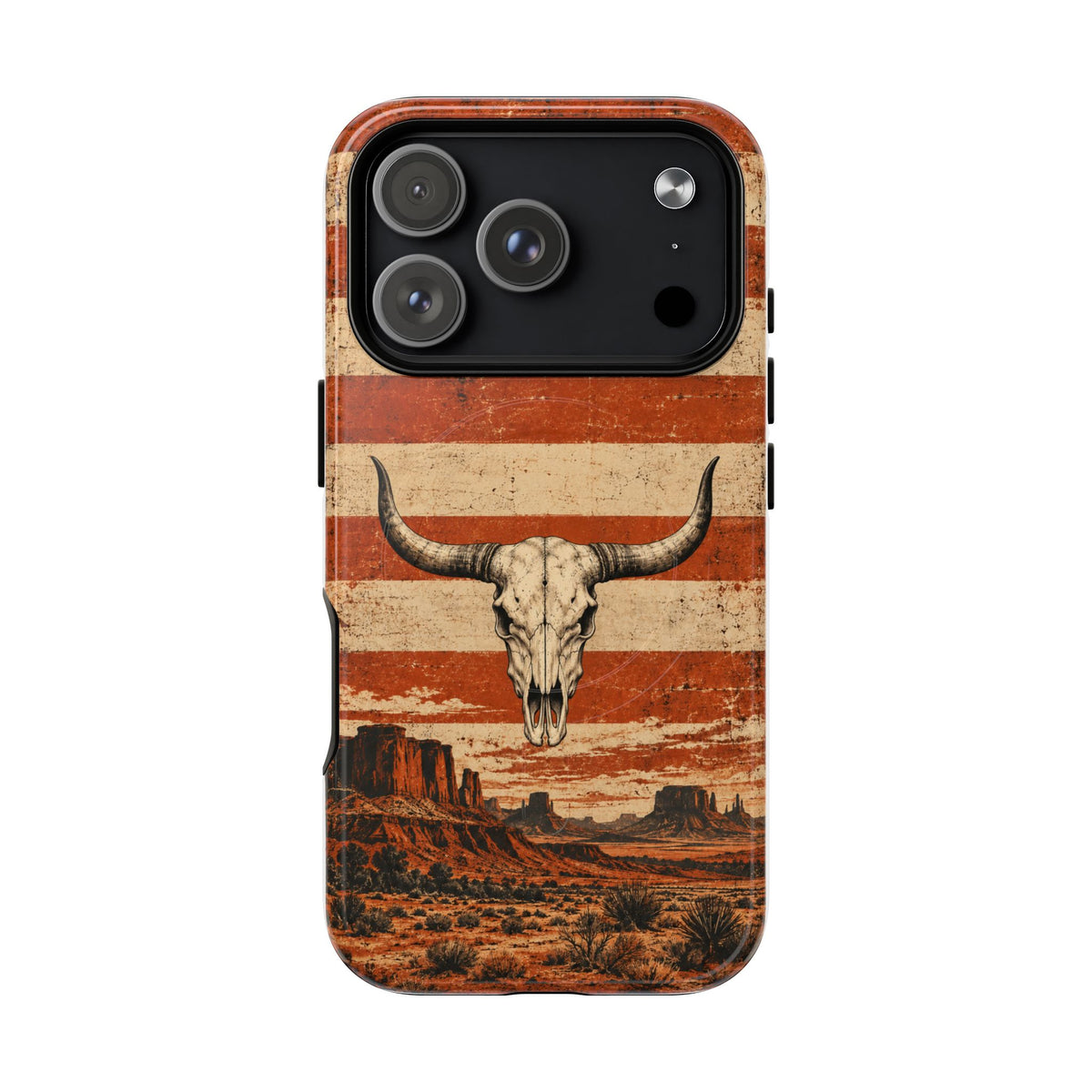 Western Longhorn Skull Magnetic Tough Phone Case — Cowboy Culture product view