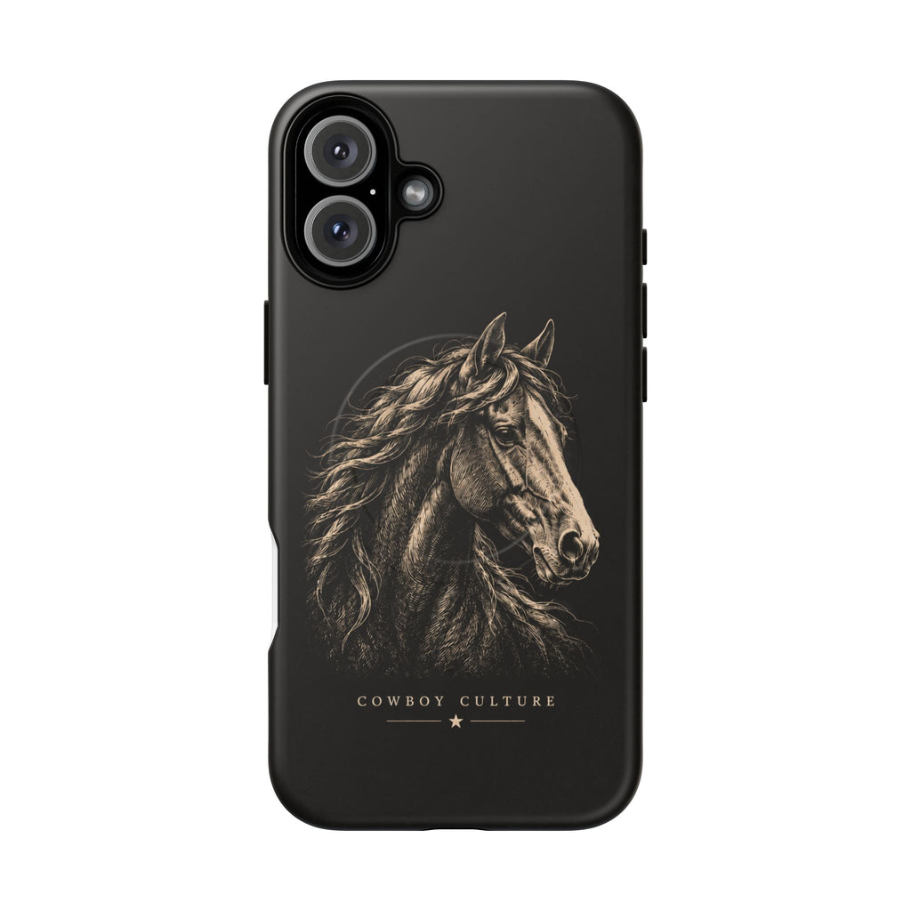 Cowboy Horse Tough Magnetic Phone Case — iPhone 16 Plus / Matte