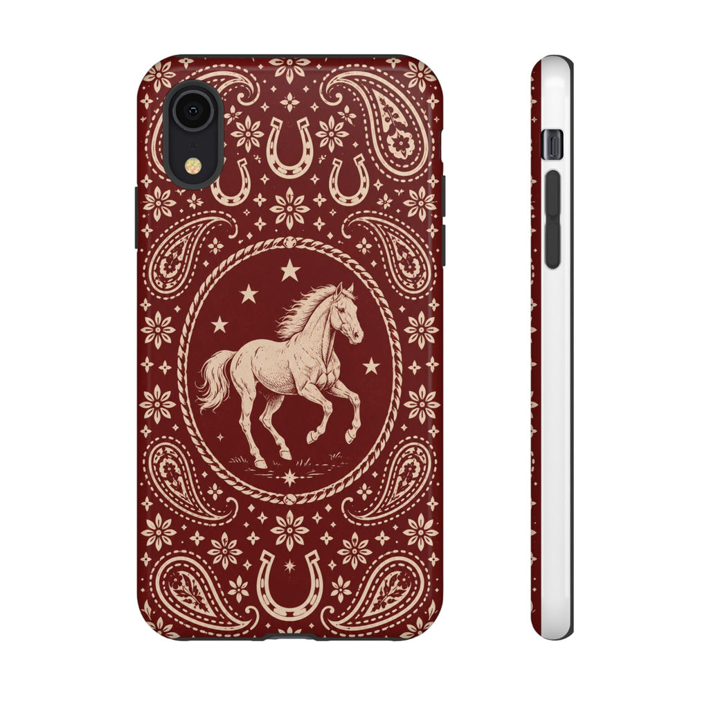 Western Horse Paisley Tough Phone Case — iPhone XR / Glossy