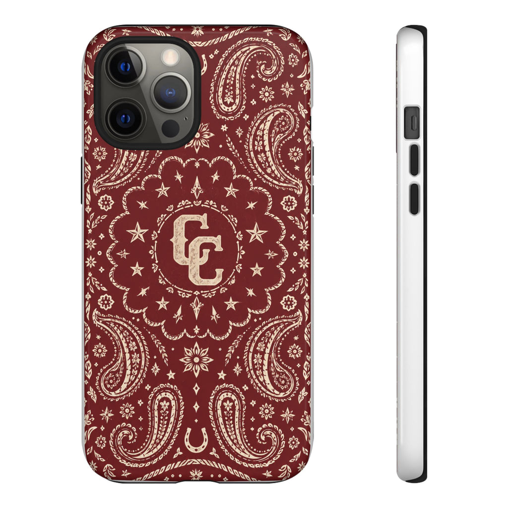 Burgundy Paisley Tough Phone Case — Cowboy Culture product view
