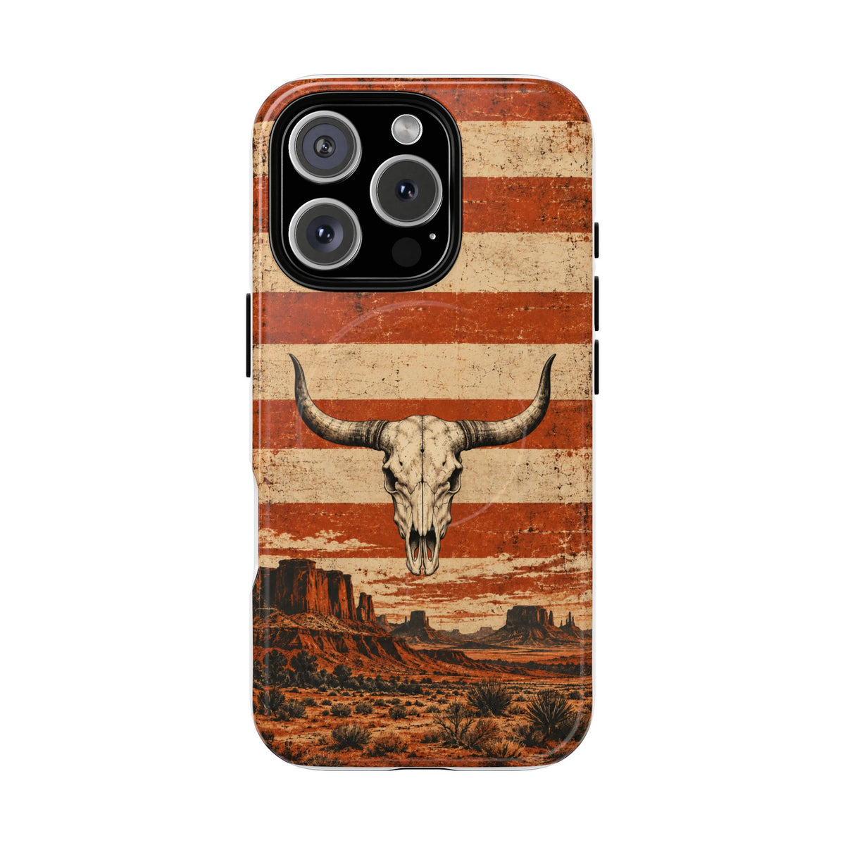 Western Longhorn Skull Magnetic Tough Phone Case — Cowboy Culture product view