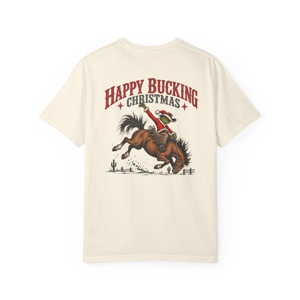 Western Christmas bronc rider T-shirt