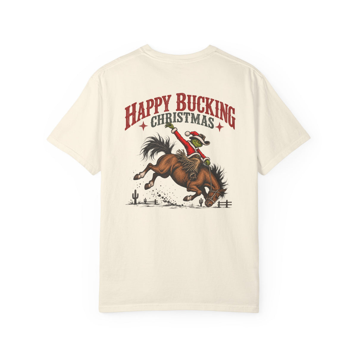 Western Christmas bronc rider T-shirt