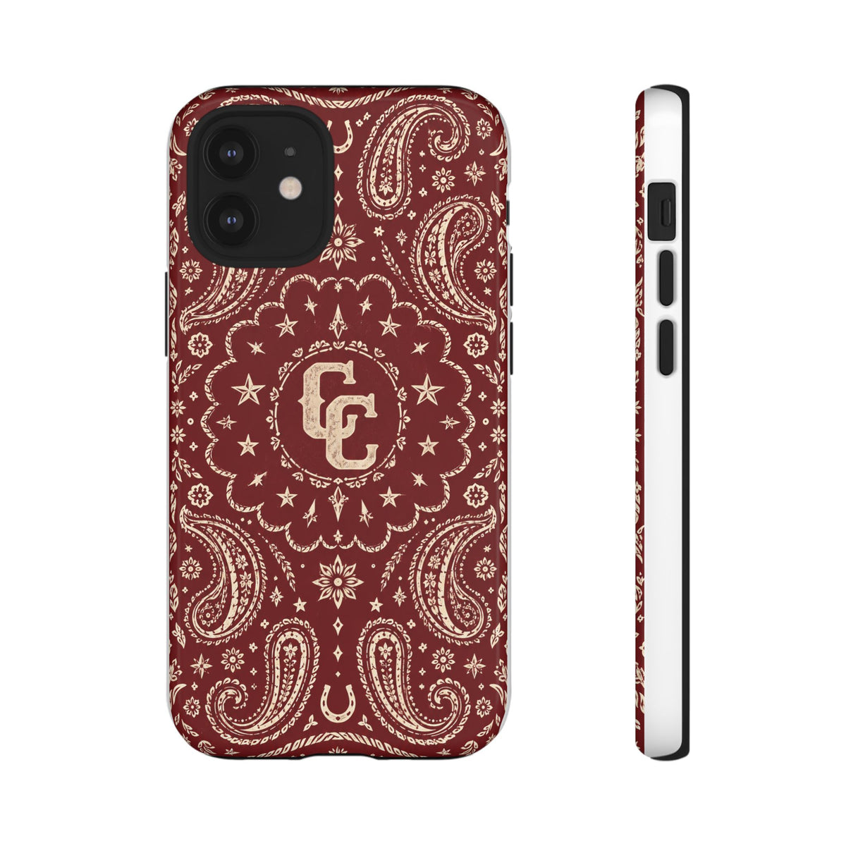Burgundy Paisley Tough Phone Case — Cowboy Culture product view
