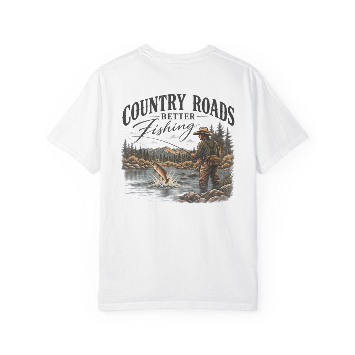 Country Roads Better Fishing Tee vintage fishing graphic