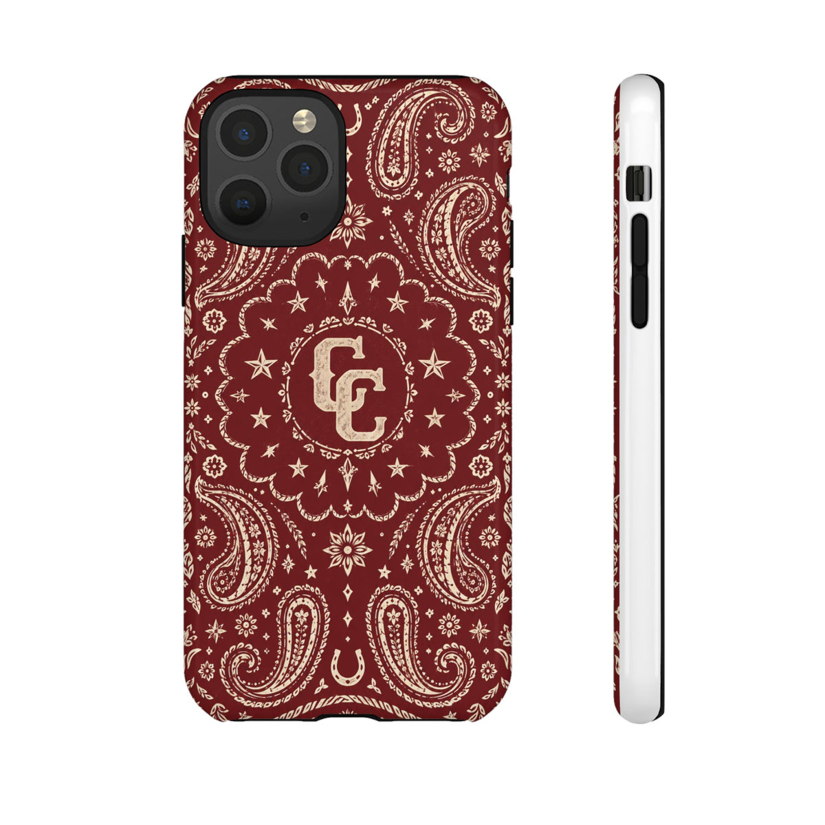 Burgundy Paisley Tough Phone Case — Cowboy Culture product view