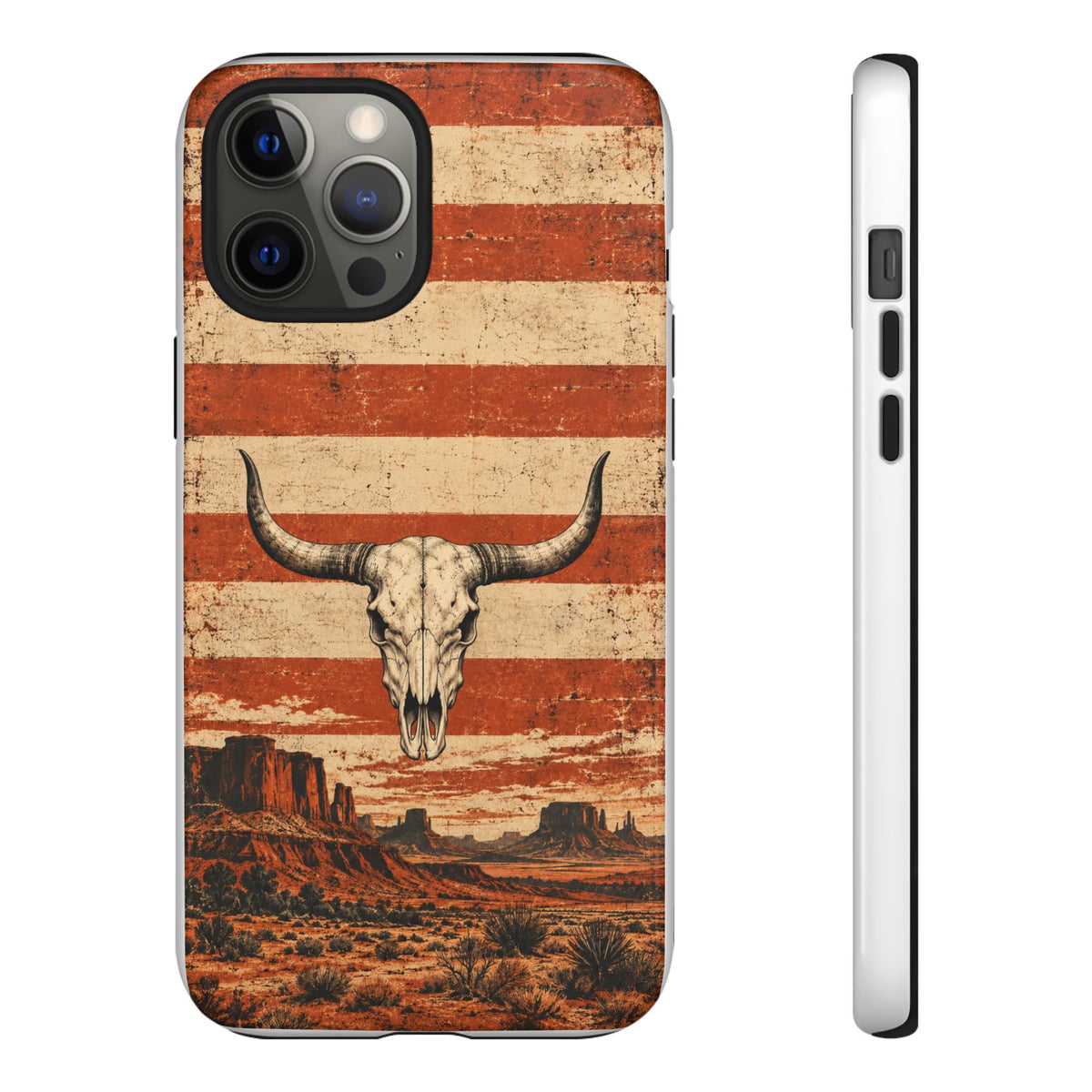 Western Longhorn Skull Tough Phone Case — Cowboy Culture product view