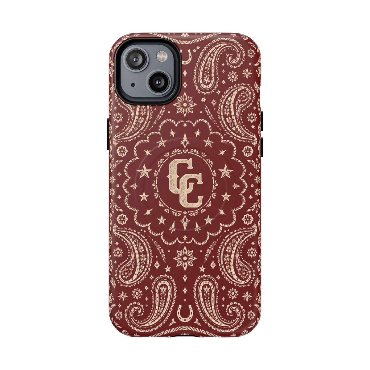 Burgundy Paisley Magnetic Tough Phone Case — Cowboy Culture product view