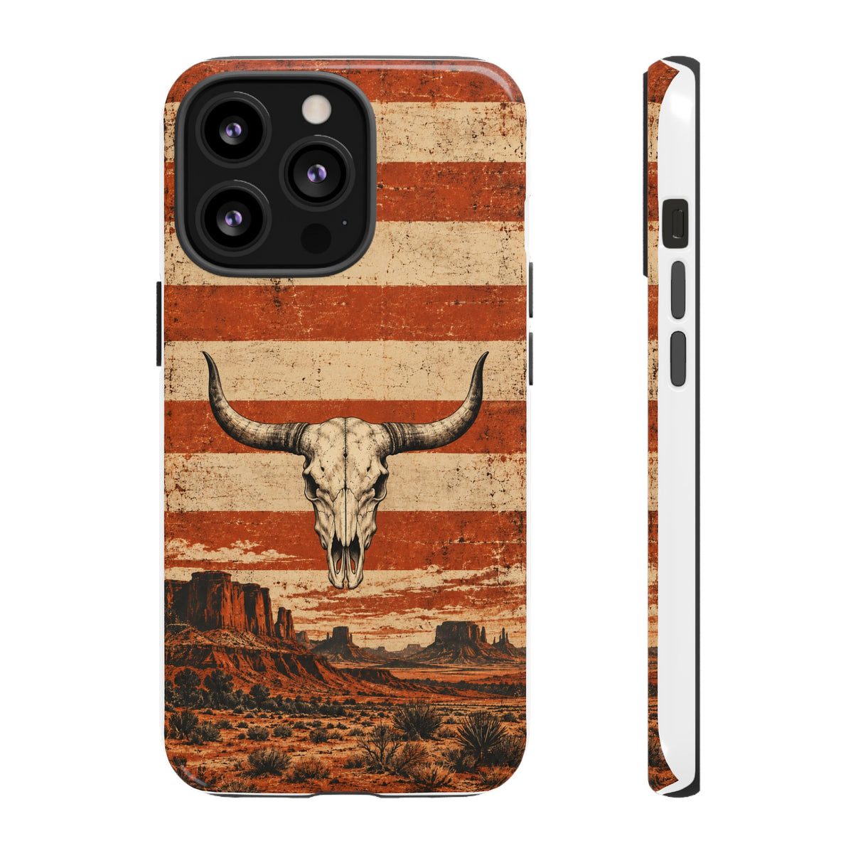Western Longhorn Skull Tough Phone Case — Cowboy Culture product view