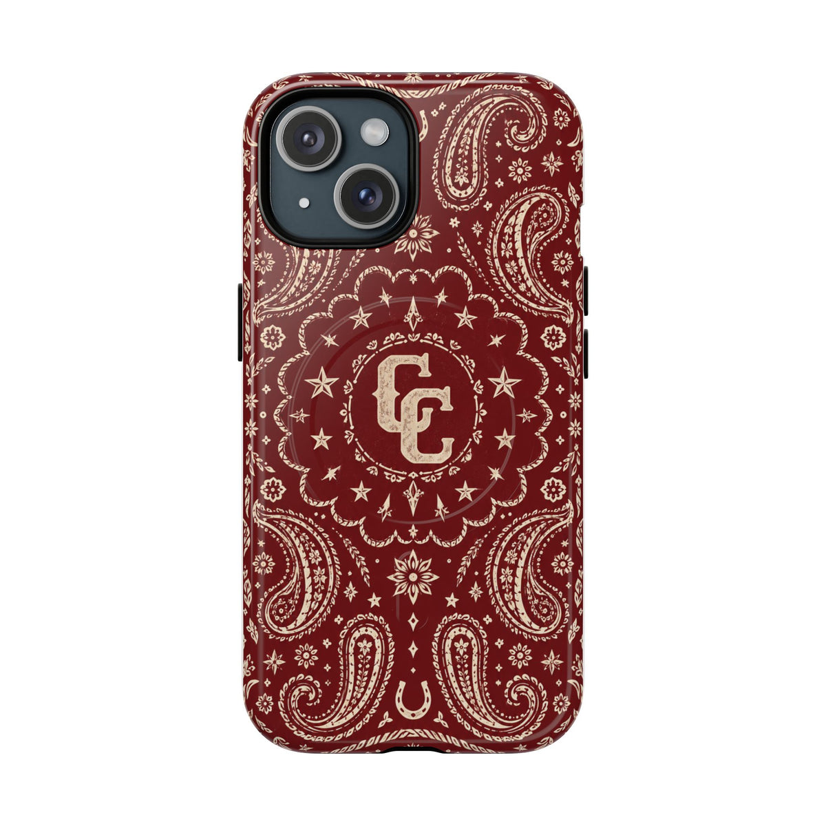 Burgundy Paisley Magnetic Tough Phone Case — Cowboy Culture product view