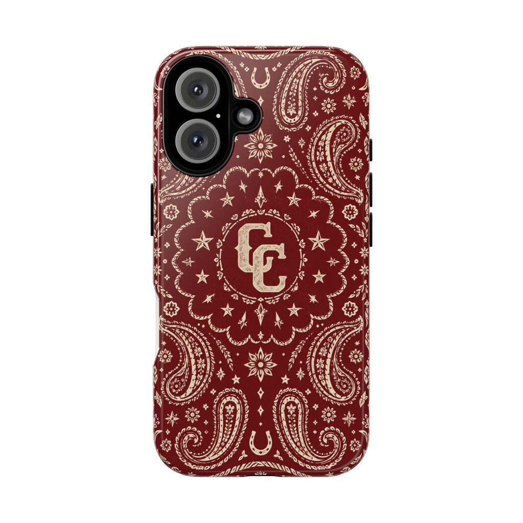 Burgundy Paisley Tough Phone Case — Cowboy Culture product view