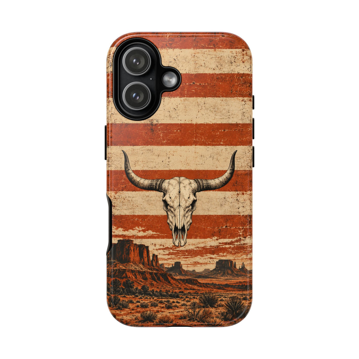 Western Longhorn Skull Tough Phone Case — Cowboy Culture product view