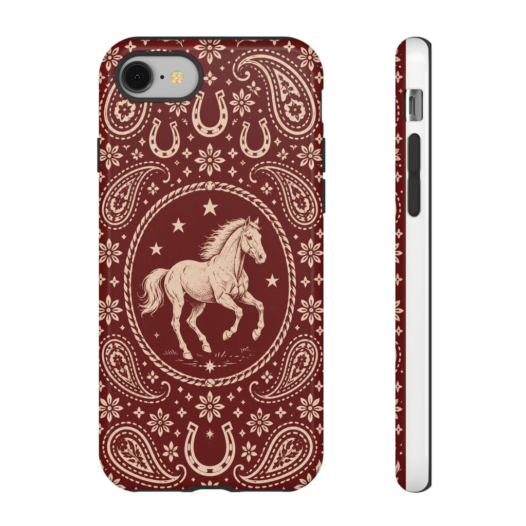 Western Horse Paisley Tough Phone Case — iPhone 8 / Glossy