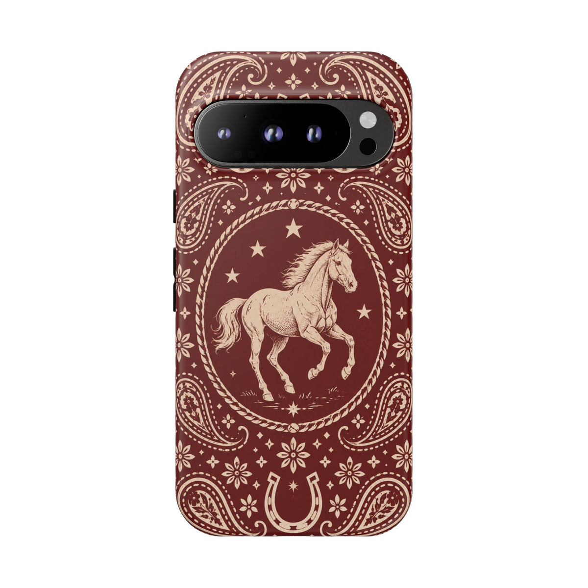 Western Horse Paisley Tough Phone Case — Google Pixel 9 Pro / Matte