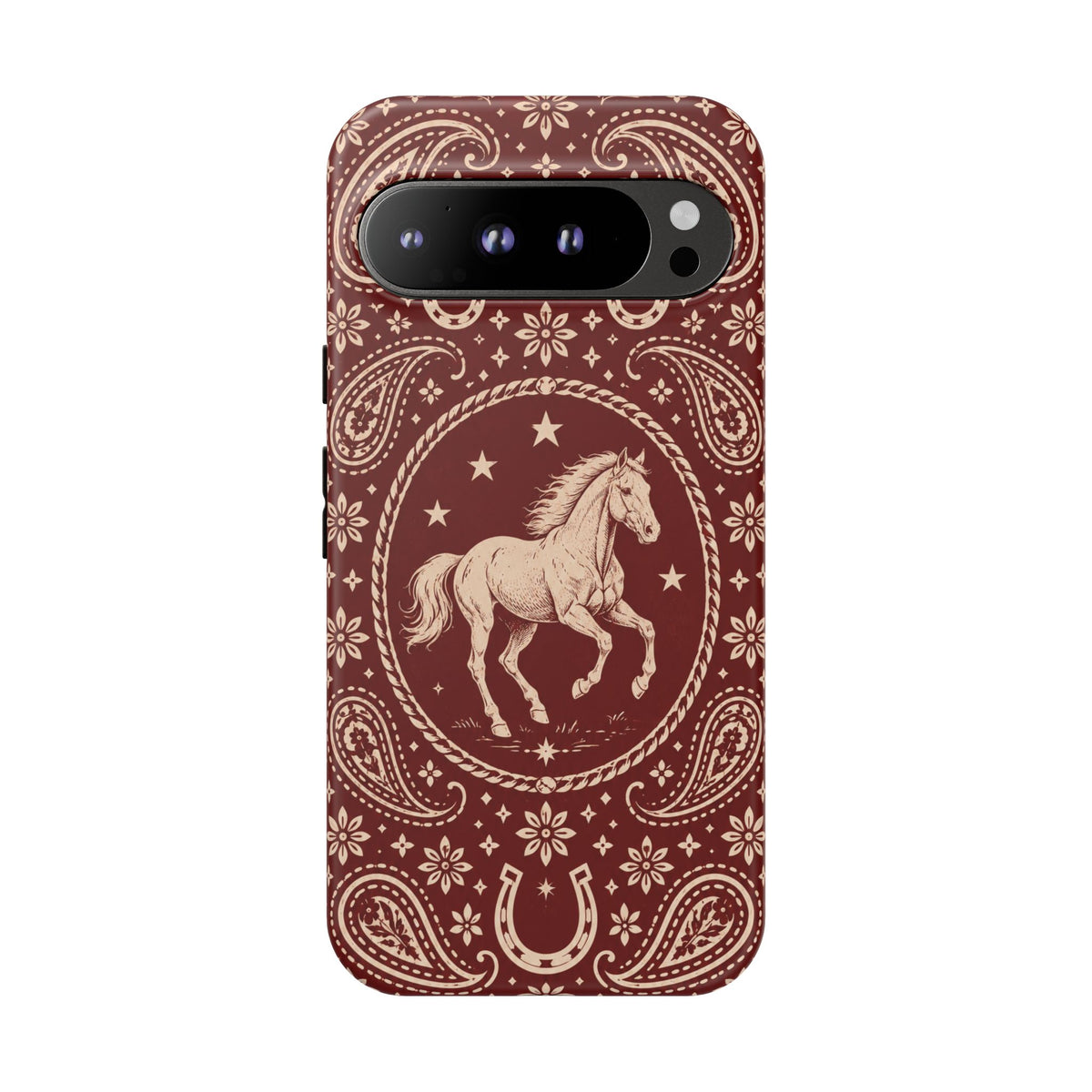 Western Horse Paisley Tough Phone Case — Google Pixel 9 Pro XL / Matte