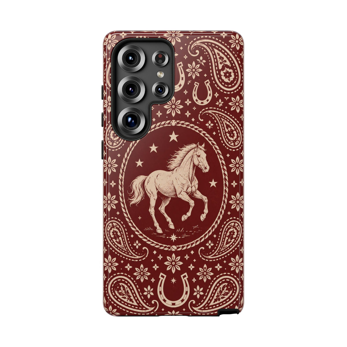 Western Horse Paisley Tough Phone Case — Samsung Galaxy S25 Ultra / Glossy