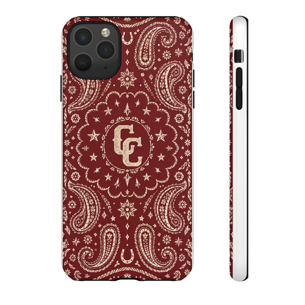 Burgundy Paisley Tough Phone Case — Cowboy Culture product view