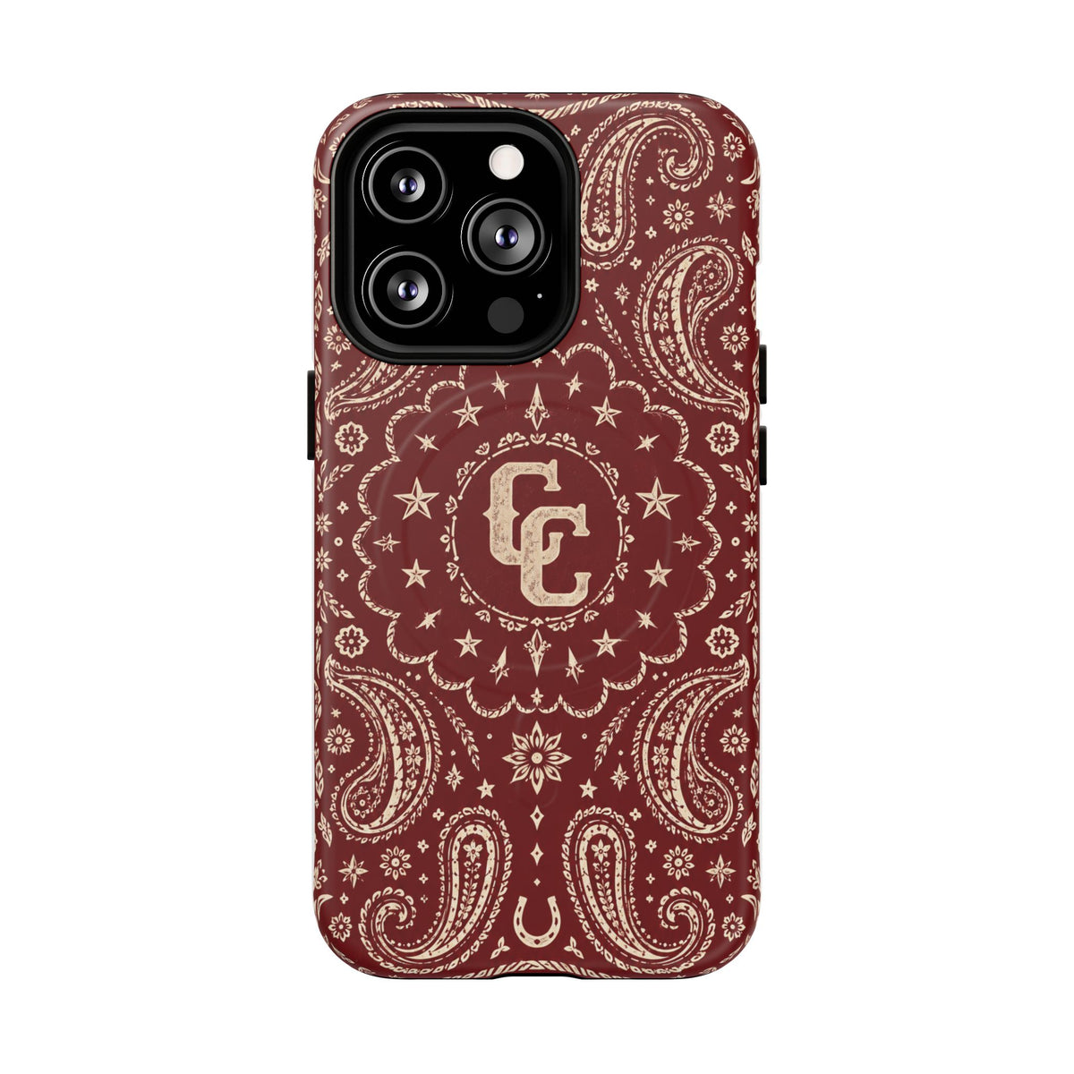 Burgundy Paisley Magnetic Tough Phone Case — Cowboy Culture product view