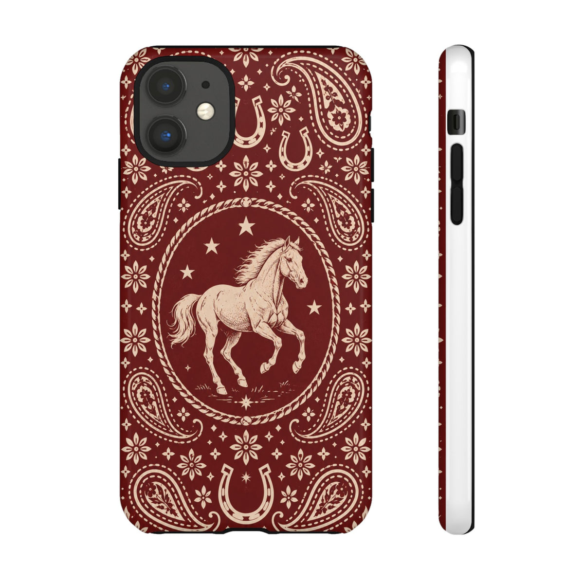 Western Horse Paisley Tough Phone Case — iPhone 11 / Glossy