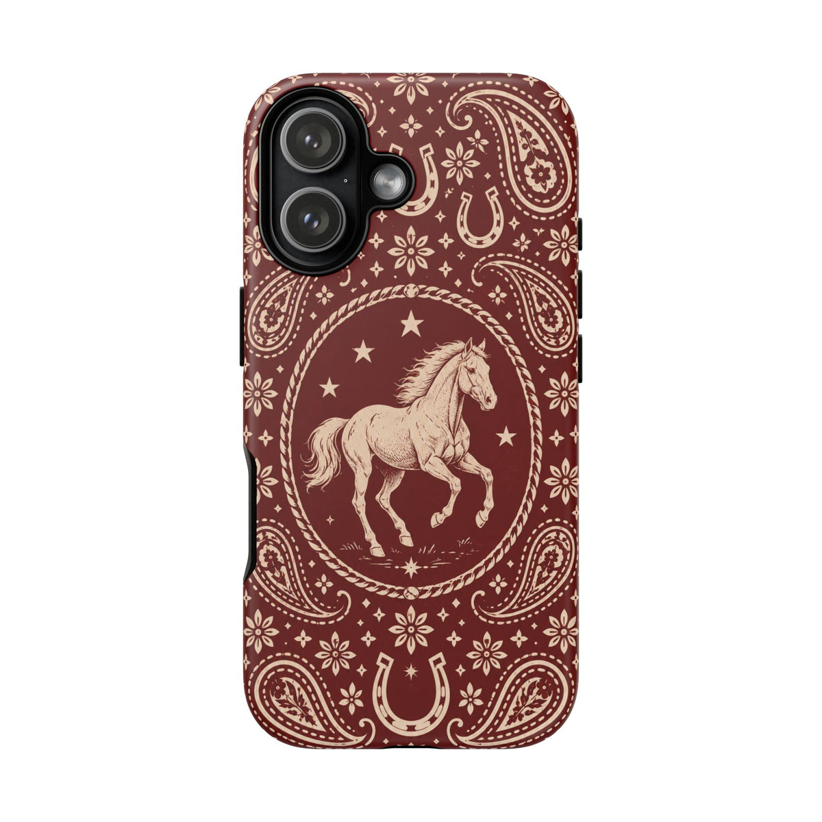 Western Horse Paisley Tough Phone Case — iPhone 17 / Matte