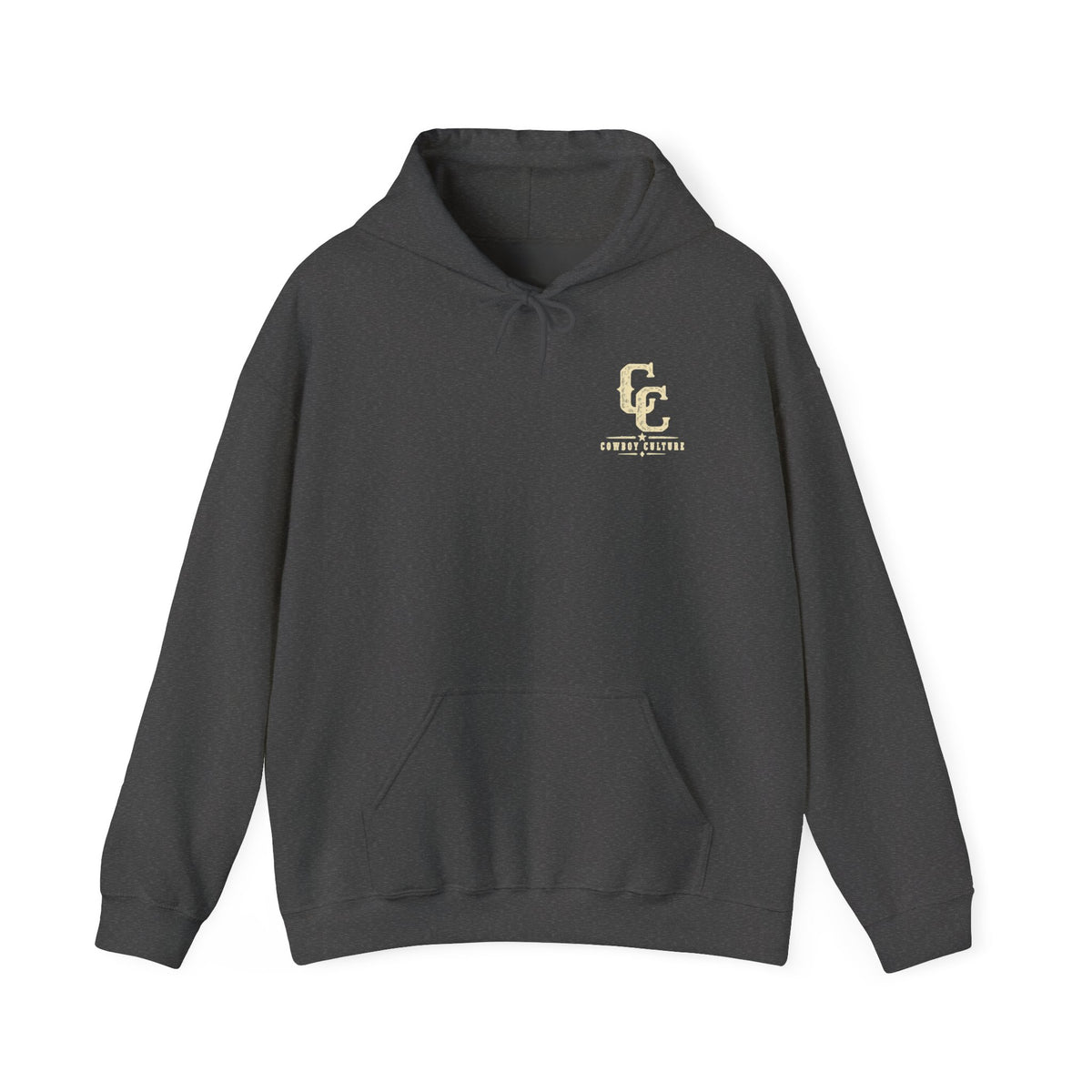 Cowboy Culture Mountain Skull western hoodie — detail view