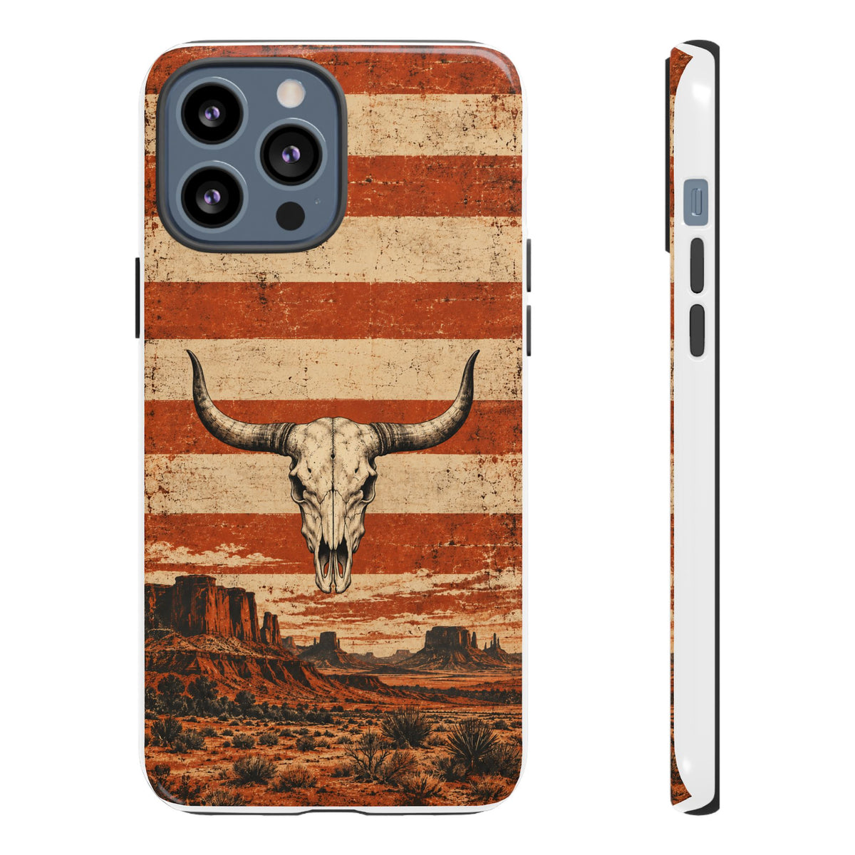 Western Longhorn Skull Tough Phone Case — Cowboy Culture product view