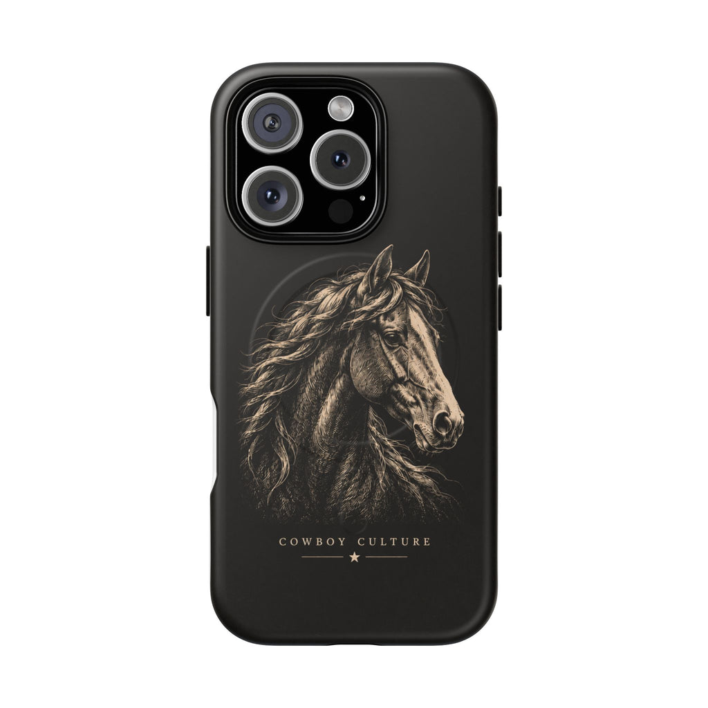 Cowboy Horse Tough Magnetic Phone Case — iPhone 16 Pro / Matte