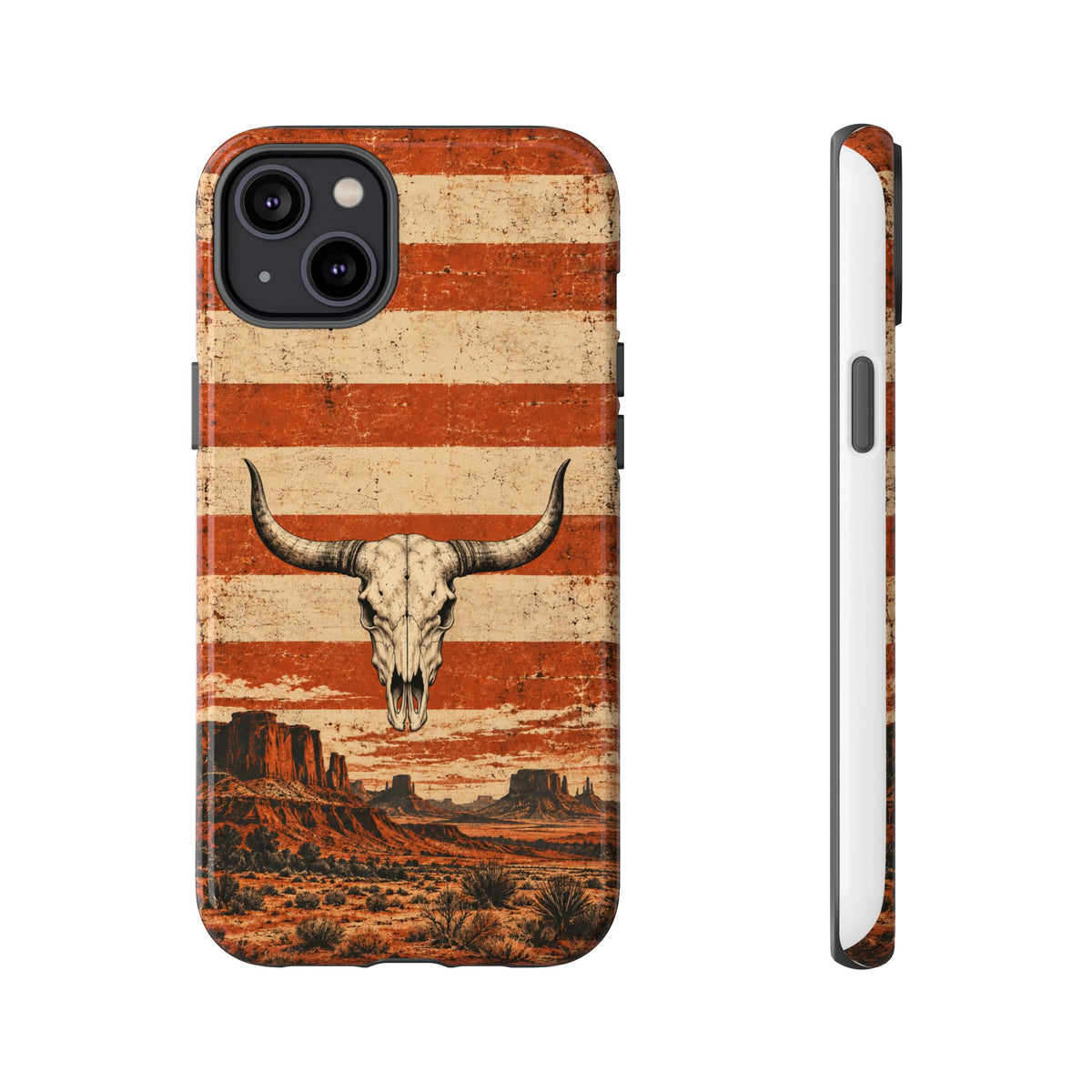 Western Longhorn Skull Tough Phone Case — Cowboy Culture product view