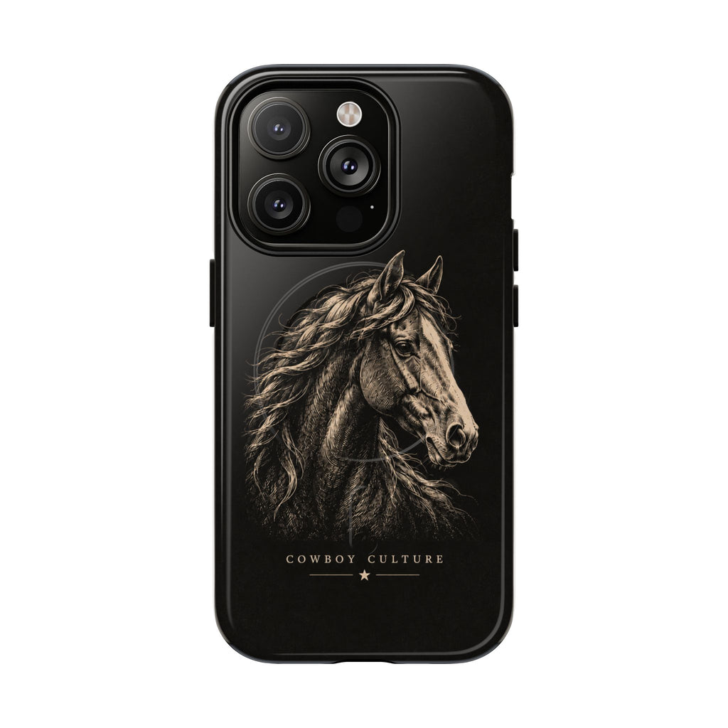 Cowboy Horse Tough Magnetic Phone Case — iPhone 14 Pro / Glossy