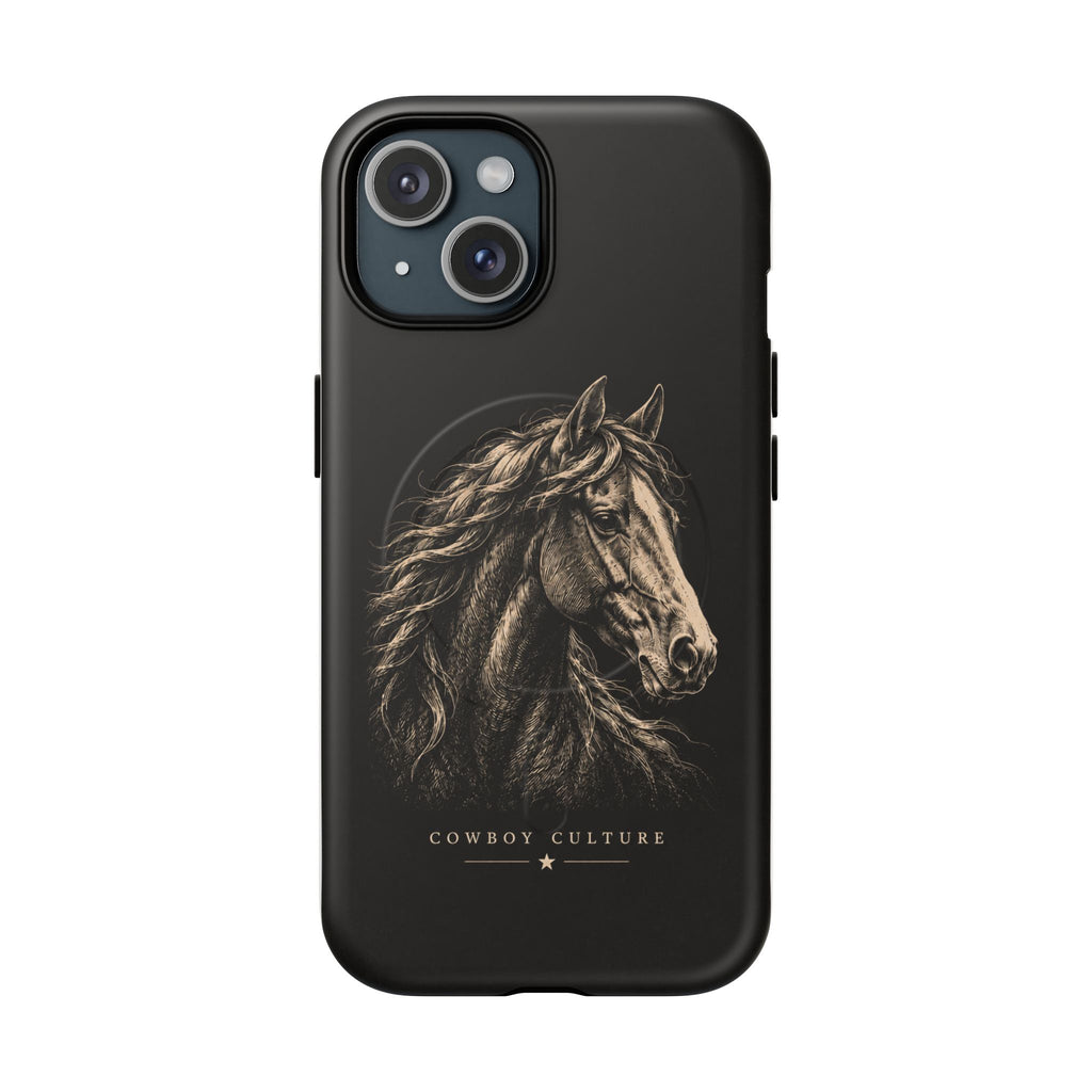 Cowboy Horse Tough Magnetic Phone Case — iPhone 15 / Matte