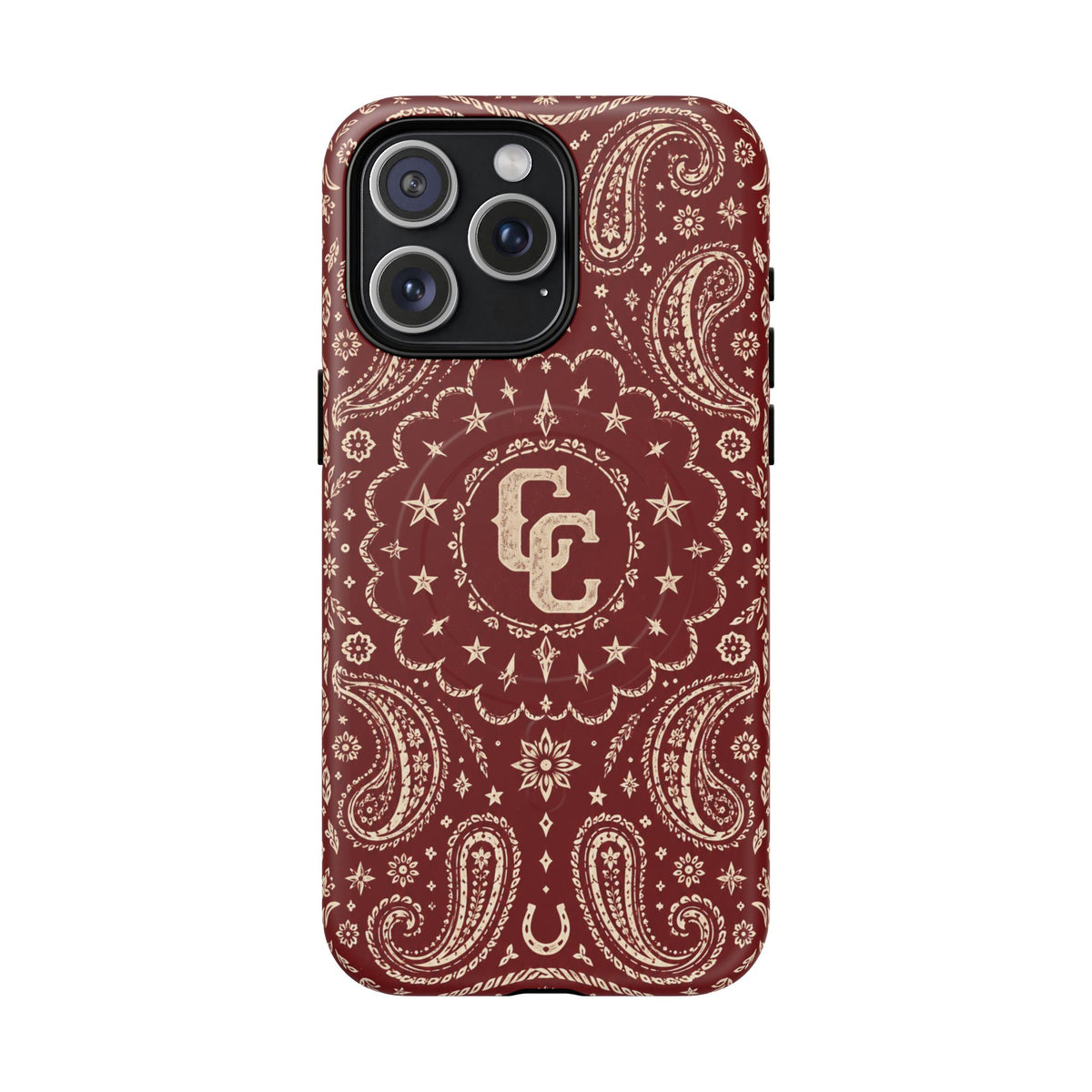Burgundy Paisley Magnetic Tough Phone Case — Cowboy Culture product view