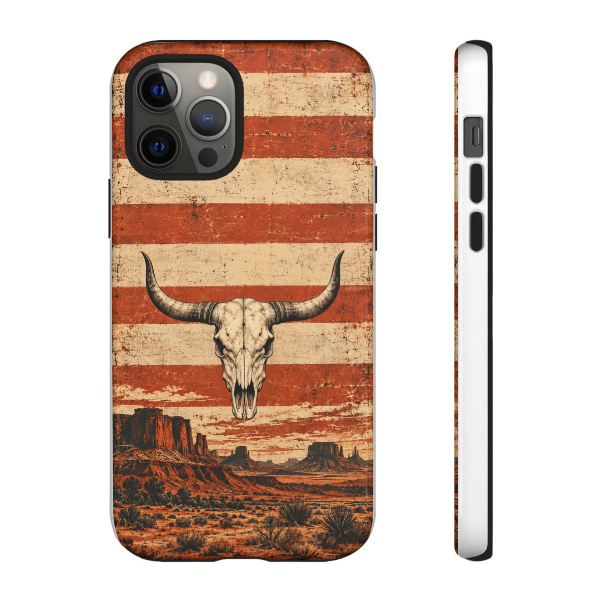 Western Longhorn Skull Tough Phone Case — Cowboy Culture product view