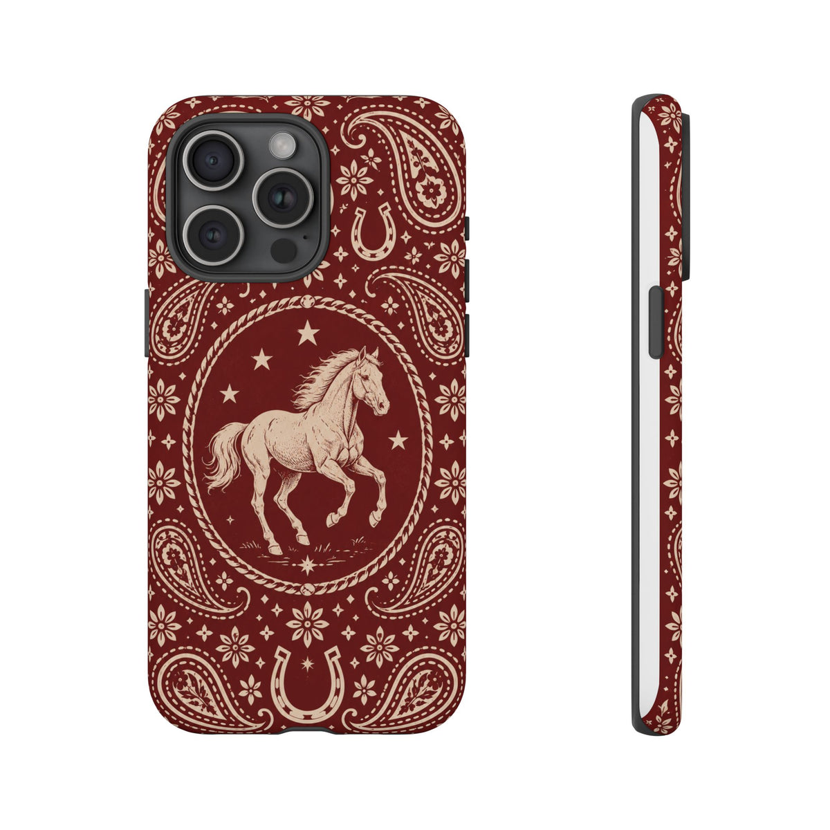 Western Horse Paisley Tough Phone Case — iPhone 15 Pro Max / Matte