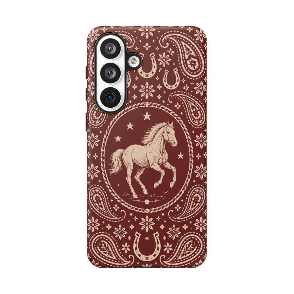 Western Horse Paisley Tough Phone Case — Samsung Galaxy S26 Plus / Matte