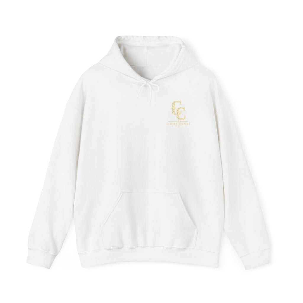 Cowboy Culture Mountain Skull western hoodie — detail view