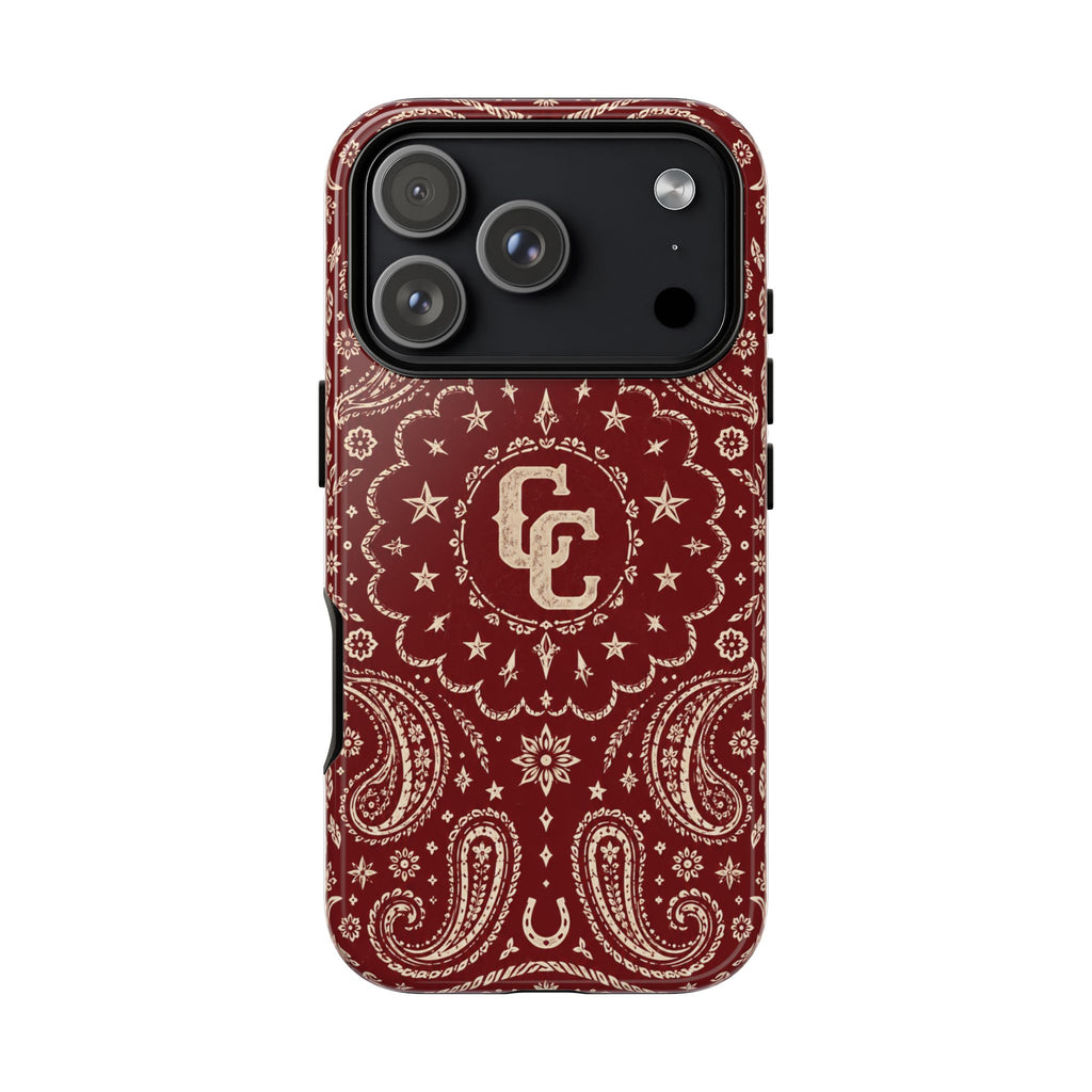 Burgundy Paisley Tough Phone Case — Cowboy Culture product view
