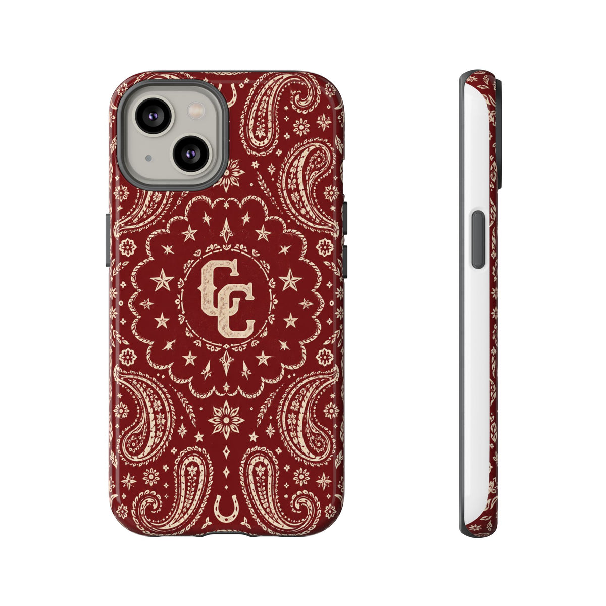 Burgundy Paisley Tough Phone Case — Cowboy Culture product view