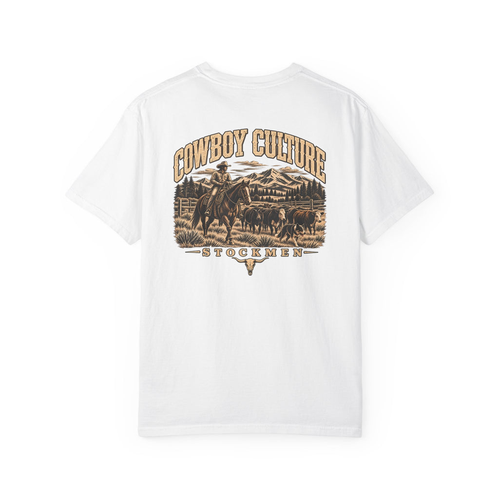 Cowboy Culture Stockman T-Shirt with western stockman and cattle graphic