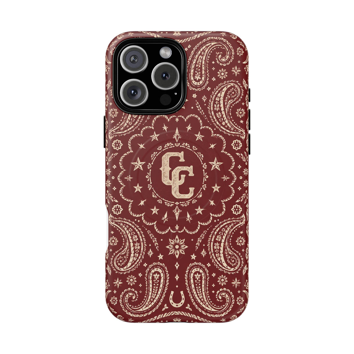 Burgundy Paisley Magnetic Tough Phone Case — Cowboy Culture product view
