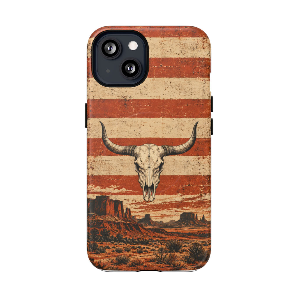Western Longhorn Skull Magnetic Tough Phone Case — Cowboy Culture product view