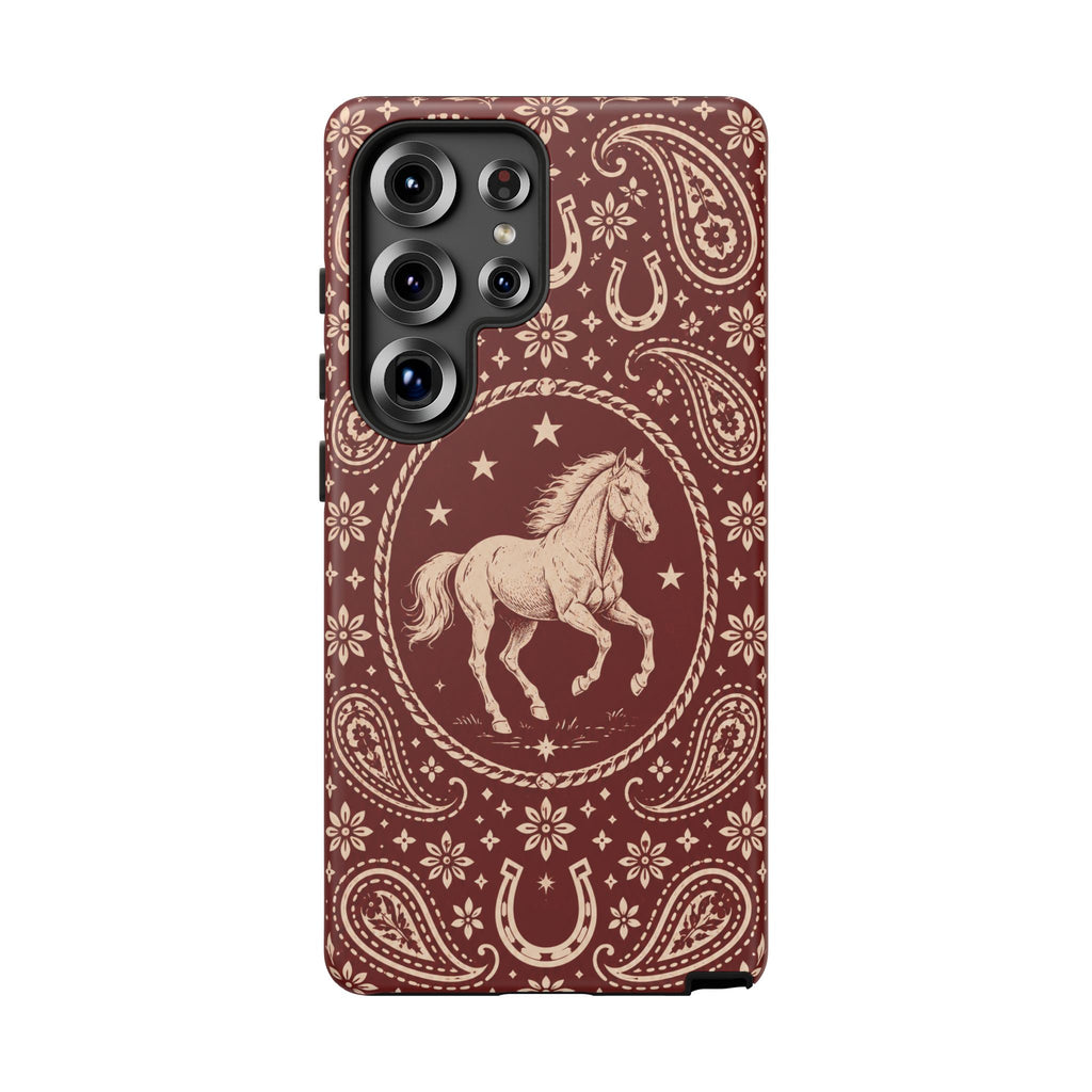 Western Horse Paisley Tough Phone Case — Samsung Galaxy S25 Ultra / Matte