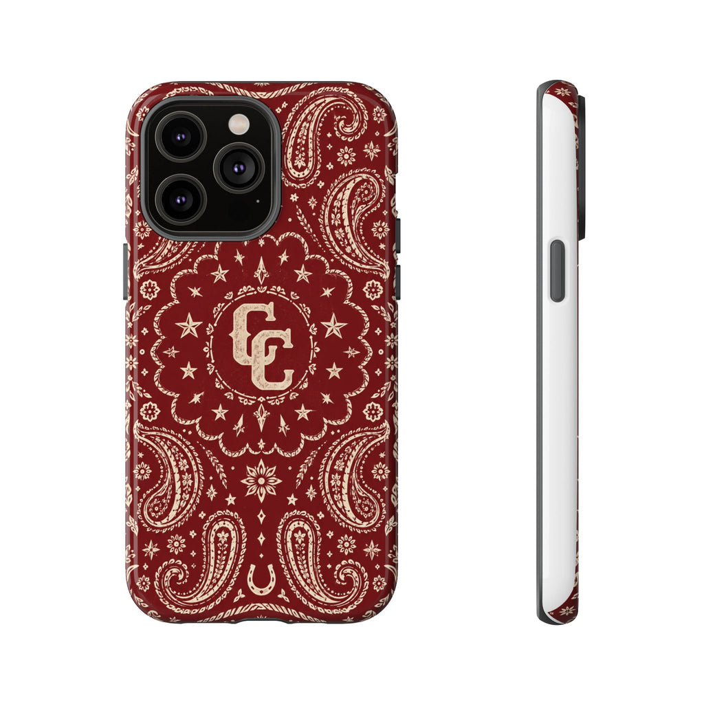 Burgundy Paisley Tough Phone Case — Cowboy Culture product view